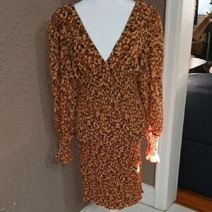 Steve Madden Animal Print Long Sleeve Dress